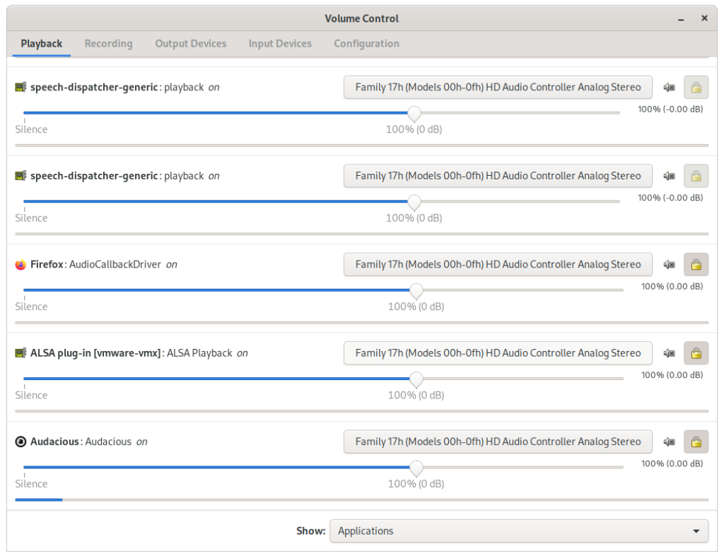 PulseAudio volume control, picking output for VMware